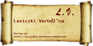 Leviczki Verbéna névjegykártya